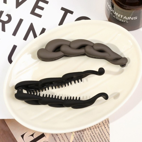 Plast Banan Clip Cross Hair Claws LÄTT KAFFE light coffee