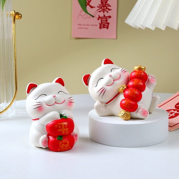 Lucky Cat Ornament Cat House Figurines A A A