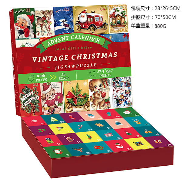 Julkalender med 24 dagars nedräkning Presentask Kalender Blind Box