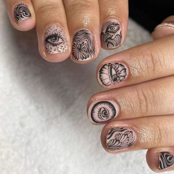 French Fake Nails Tekokynnet DJ-23 DJ-23 DJ-23