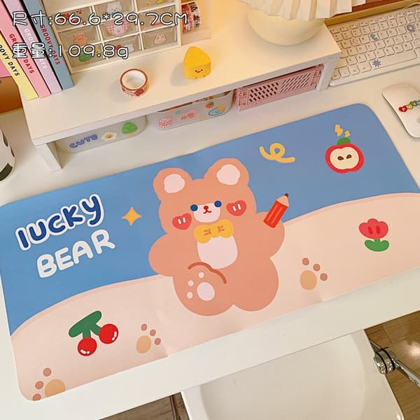 Stor Tegneserie Pink Musemåtte Kawaii Gaming Musemåtte BLÅ Blue