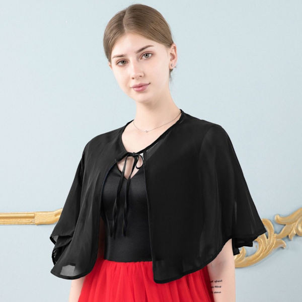 Blonde sjal Bryllup Cape SORT Black