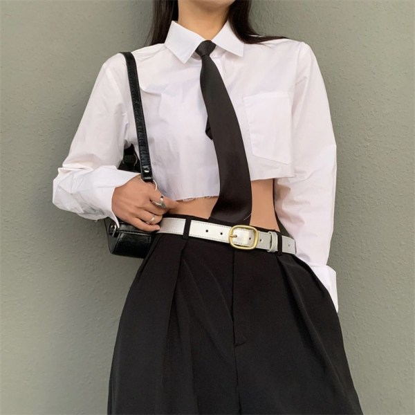 Läderbälte Elliptisk stift Spänne Midjeband KHAKI khaki