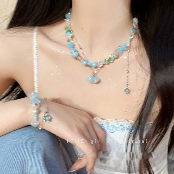 Färgglada hänge halsband Candy nyckelbenskedja 03 03 03