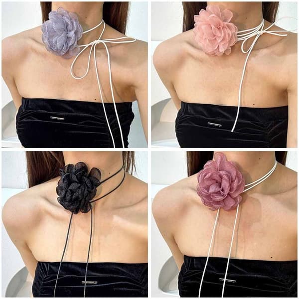 Blomster Choker Halskæde 3 3 3