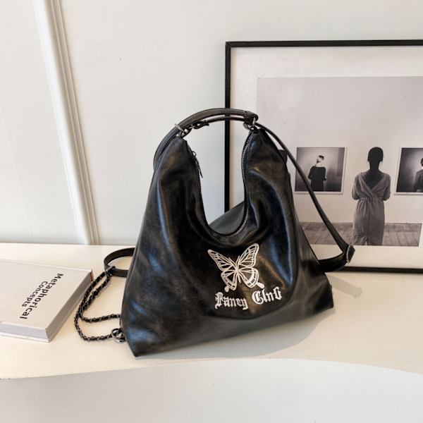 Vintage PU-reppu multi reppu MUSTA Black