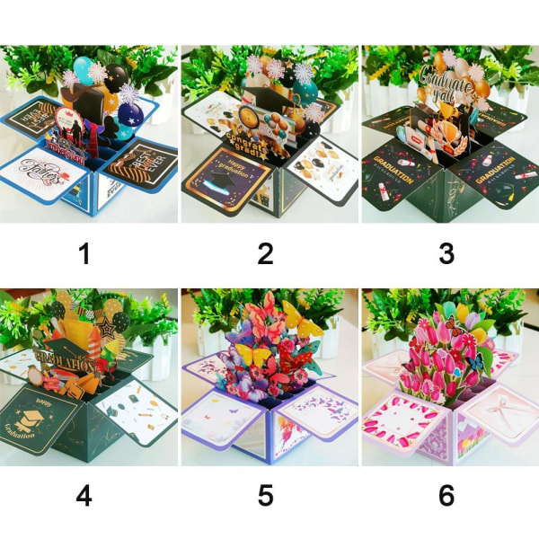 3D Pop-up bukett pappersblommor 1 1 1