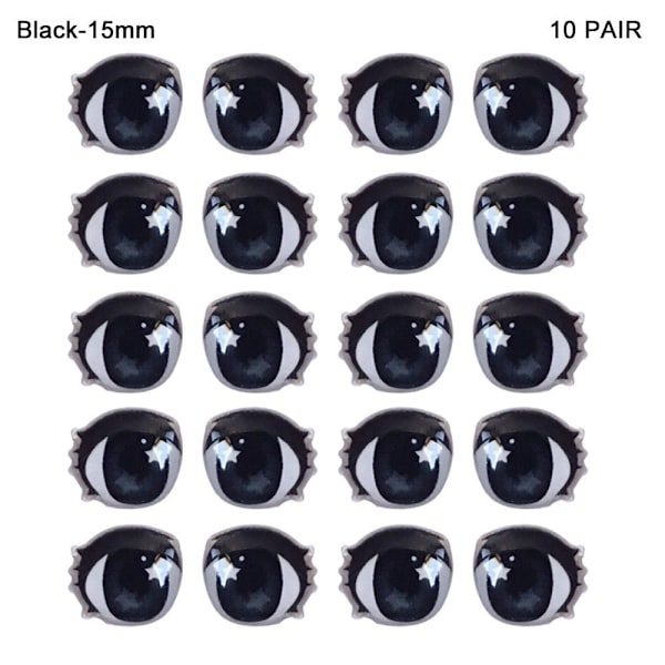 Sarjakuva silmätarrat Anime hahmonukke MUSTA-15MM MUSTA-15MM Black-15mm