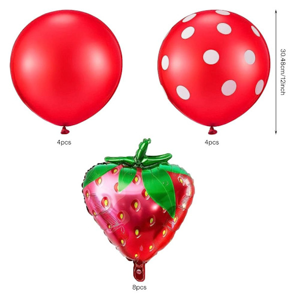 Jordbærballonger Frukt Jumbo Folieballonger Jordbærtema
