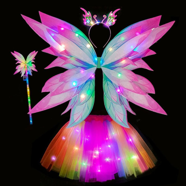Fairy Wings Dress-Up Wings ROSE RED 4STK/SETT 4STK/SETT rose red 4pcs/set-4pcs/set