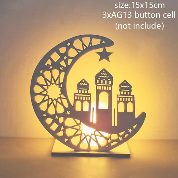 Eid Mubarak Trepynt Ornament Lys LED Lys STYLE 4 STYLE 4