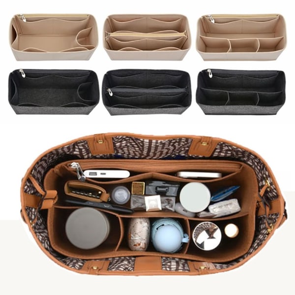 Handväska Insert Väska Handväska Liner BEIGE 3# 3# Beige 3#-3#