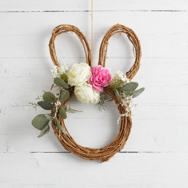 Bunny Wreath Rattan Garland Door Hanger