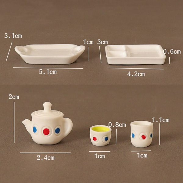 Dukkehus Miniature Tea Simulation Tea Pot 3 3 3