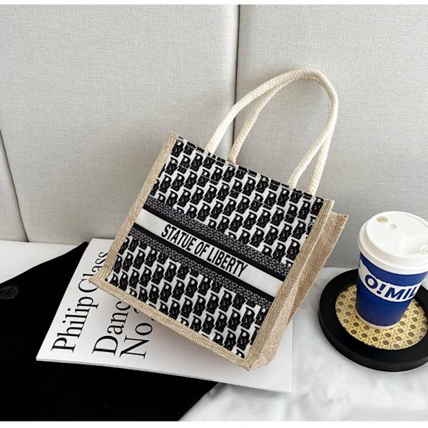 Totebag av lin Allsidig håndveske D D D