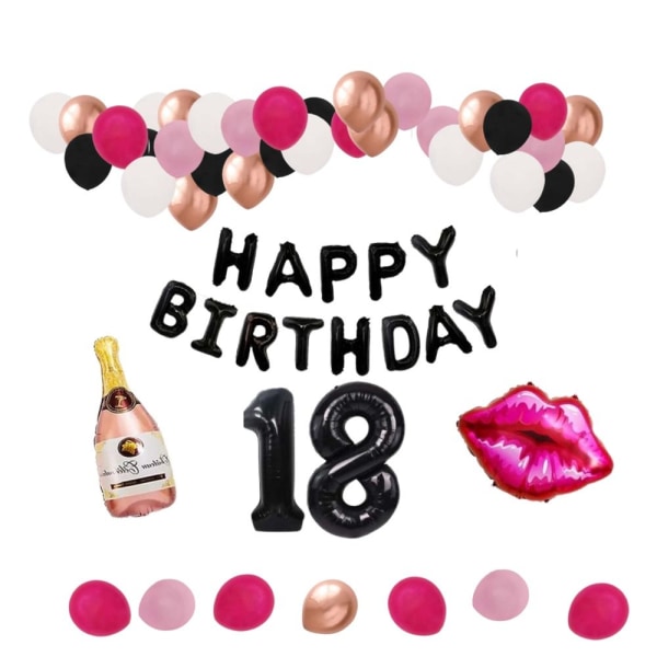 18. syntymäpäiväkoristeet Happy Birthday Banner 18 Balloon