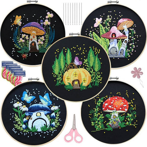 Kirjontasarjat Ristipistosarjat 5 Set :n SET 5 Set of 5
