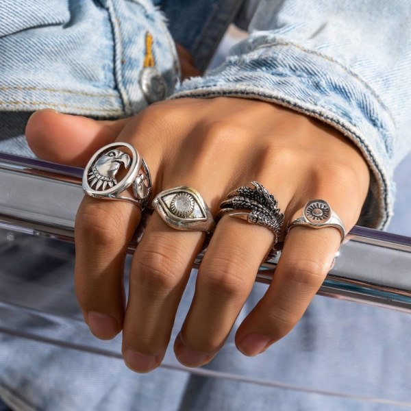 Vintage ringsett nødring 1 1 1