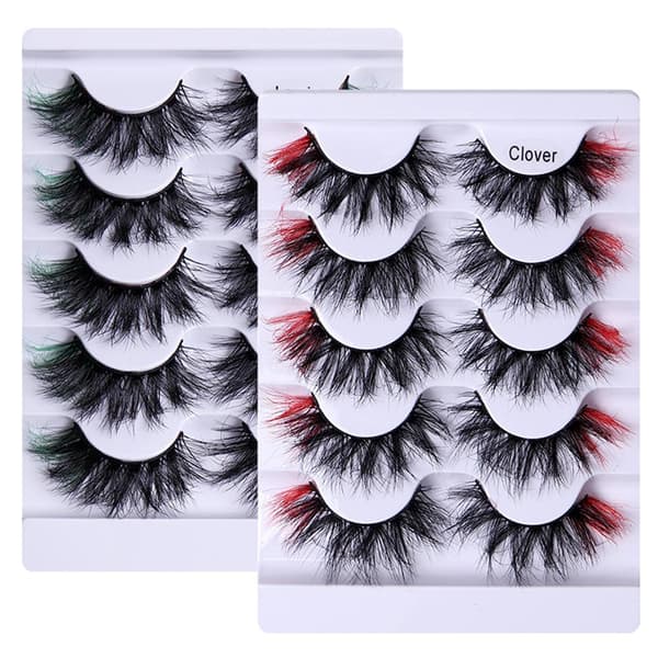 Farvede Vipper Fluffy Mink Vipper CLOVER CLOVER Clover