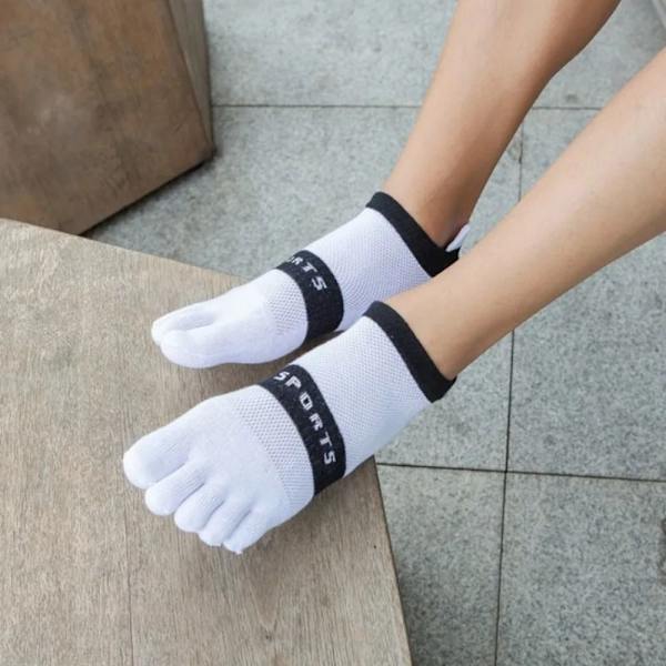 Puuvillaiset Five Finger Socks Miesten sukat VALKOINEN white