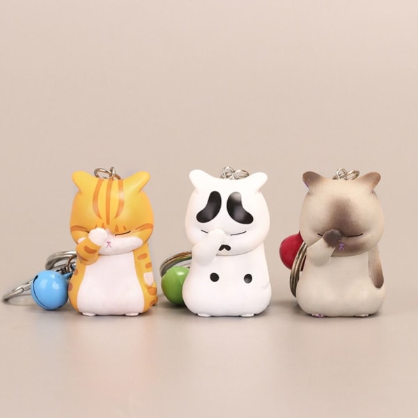 Shy Cat nøkkelring Chubby Kitten Keyring 3 3 3