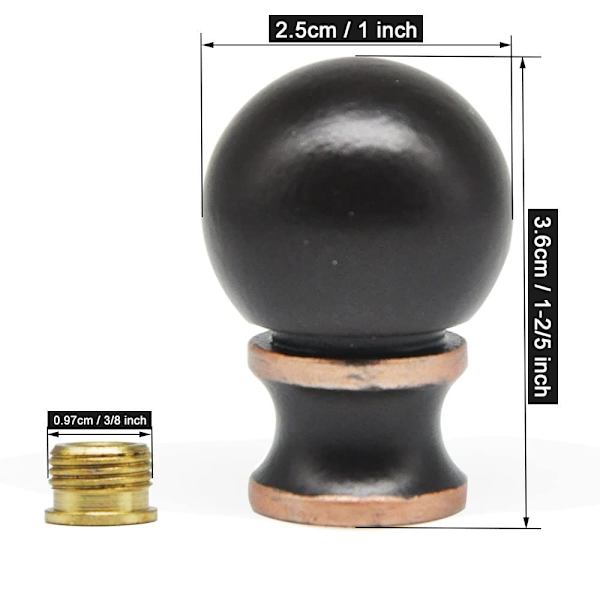 1/4 pakker Lampe sluttlokk Knott Lampe sluttstykker Hode SVART 1 STK 1 STK Black 1PCS-1PCS