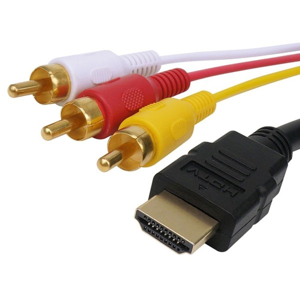 Video Audio AV-kabel HDMI Han til 3 RCA Adapter
