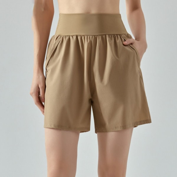 Joogashortsit Urheilushortsit KHAKI L khaki L