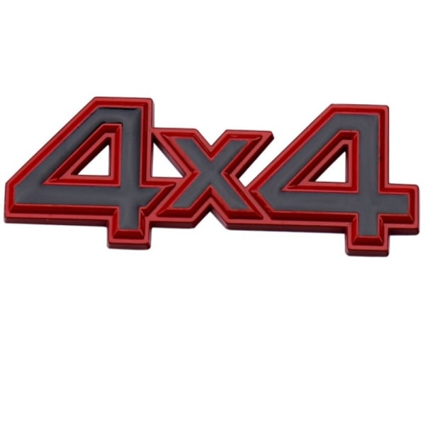 4X4 Badge Decals Ornament Fender Bagklap Emblem Badge Red Edge