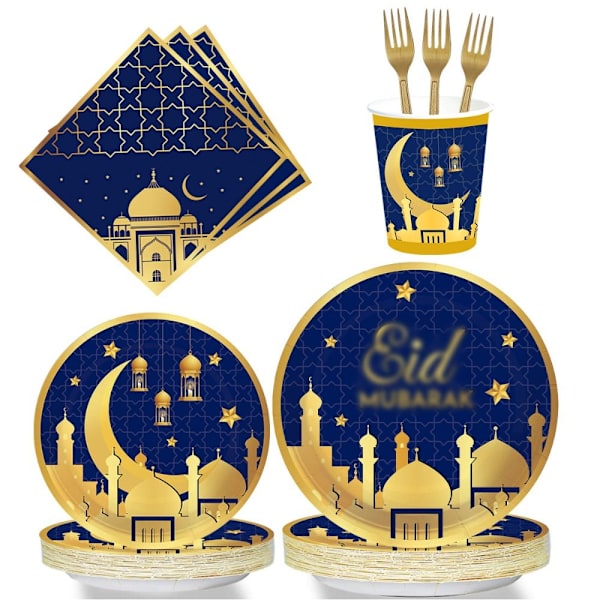 Eid-paperilautasarjoja - kupit, lautaset ja servietit 1 1