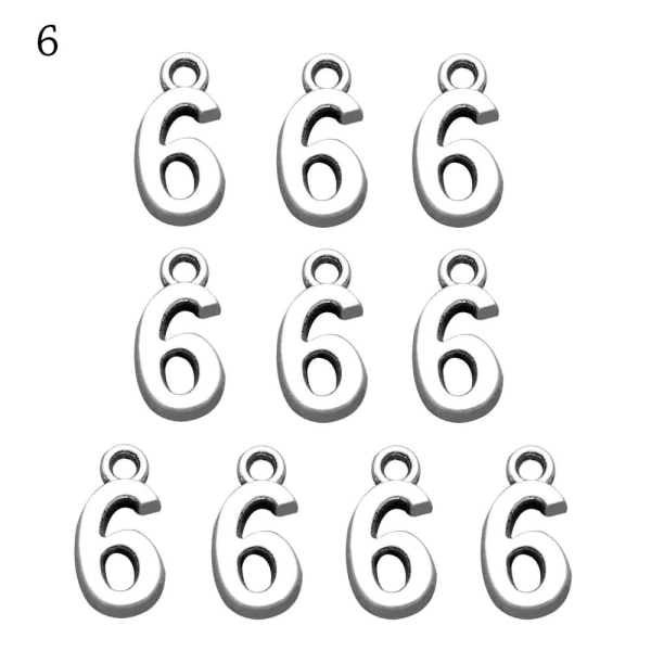 10 st Numbers Pendant Berlocker Arabiska siffror Pendants 2 2 2