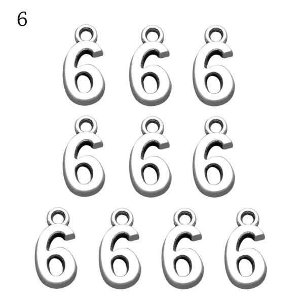 10 stk Numbers Pendant Charms Arabiske Tall Pendants 0 0 0