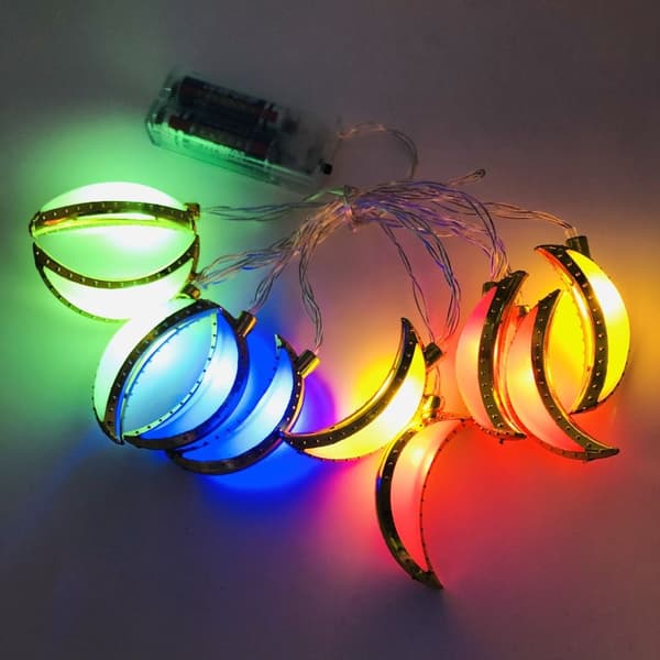 EID Mubarak Lyslenke LED-lys MULTICOLOR MÅNE