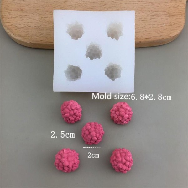 Lys Silikoneform Bageform HINDBÆRFORM L HINDBÆR Raspberry Mold L