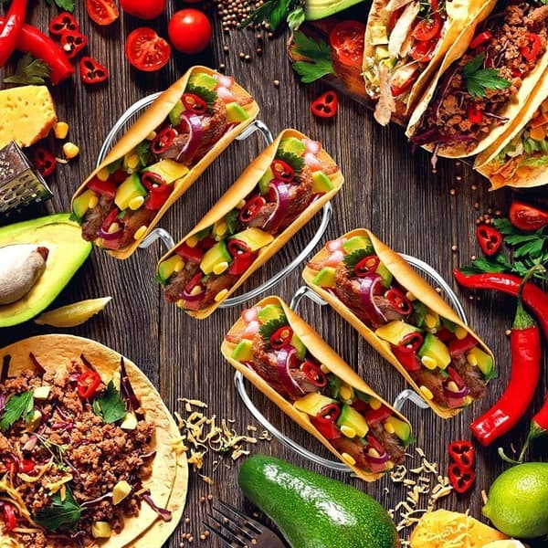 Taco-holder Tortilla-stativ 2 rum 2 Grids