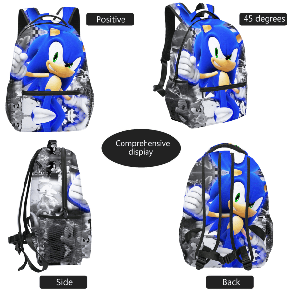 2024 Ny Sonic Backpack Skolväska 2