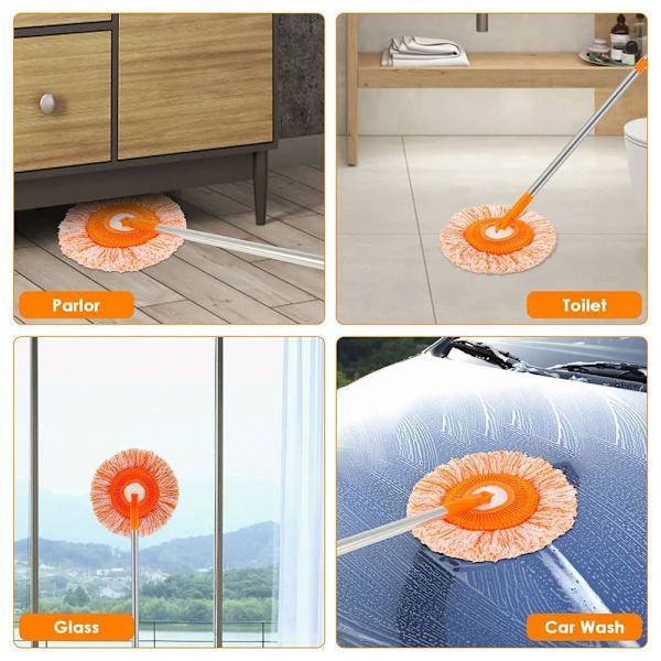 1kpl Set Puhdistusmoppi ORANSSI MOPPUPUKU ORANSSI MOPPUPUKU Orange Mop Suit