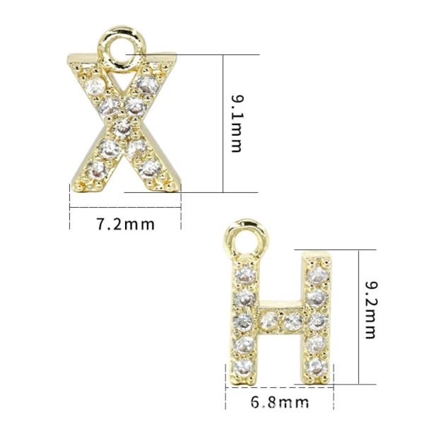 A-Z brevberlocker Cubic Zirconia brevberlocker