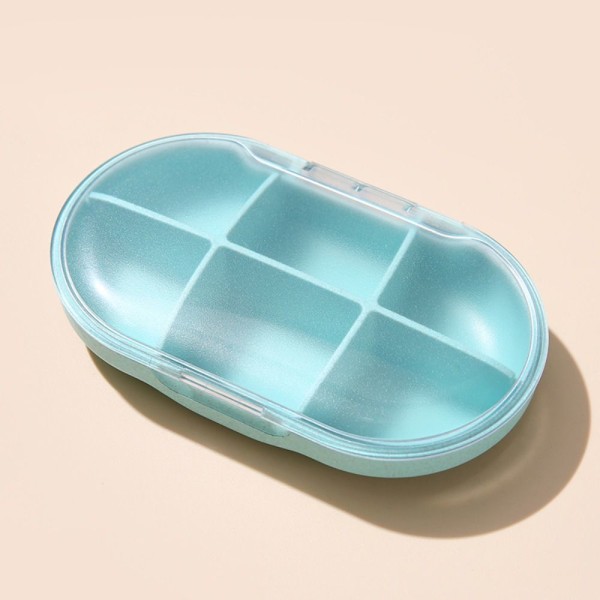 6 Grids PillBox Pills Organizer Case BLÅT blue