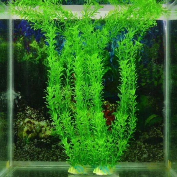 2 STK Simulering Vandplante Aquatic Fish Tank Planter GRØN Green