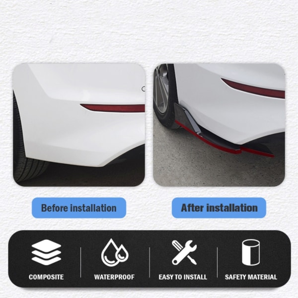 2st Bakre stötfångare Spoiler LJUS SVART LJUS SVART Bright Black
