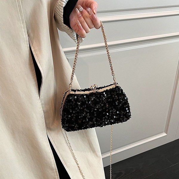 Chain Evening Bankett Bag Håndveske BLÅ Blue