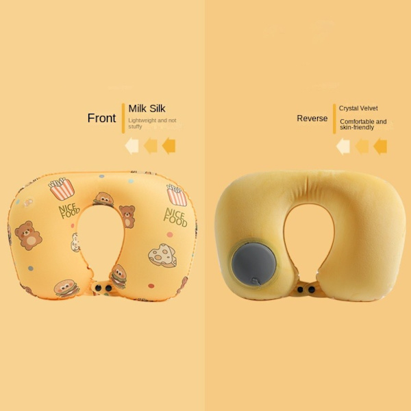 Uppblåsbar nackkudde Luftkudde GUL yellow