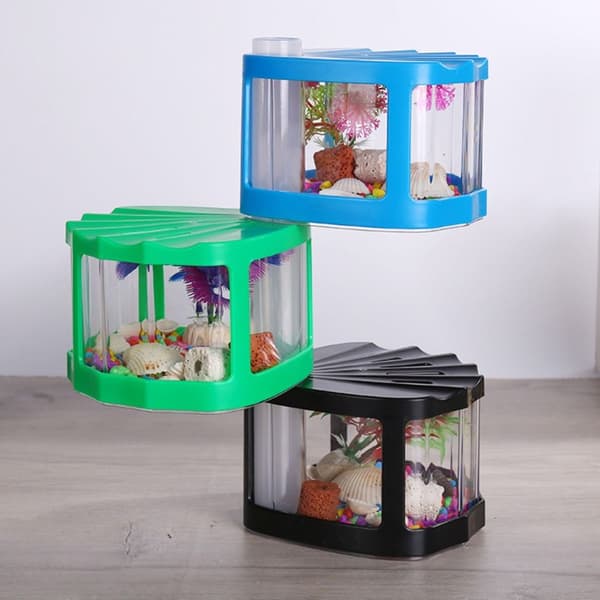 Betta Fisk Tank Byggeklods Akvarium HVID white