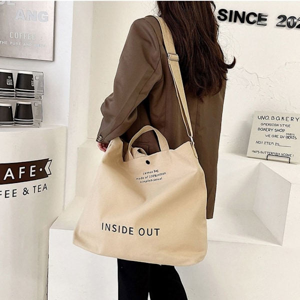 Kanvasväska Axelväskor KHAKI khaki