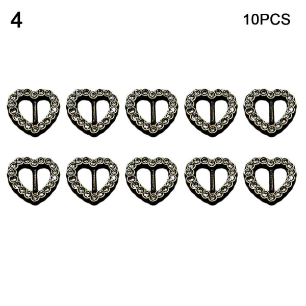 10 st Ultra-liten spänne hjärta diamant 4 4 4