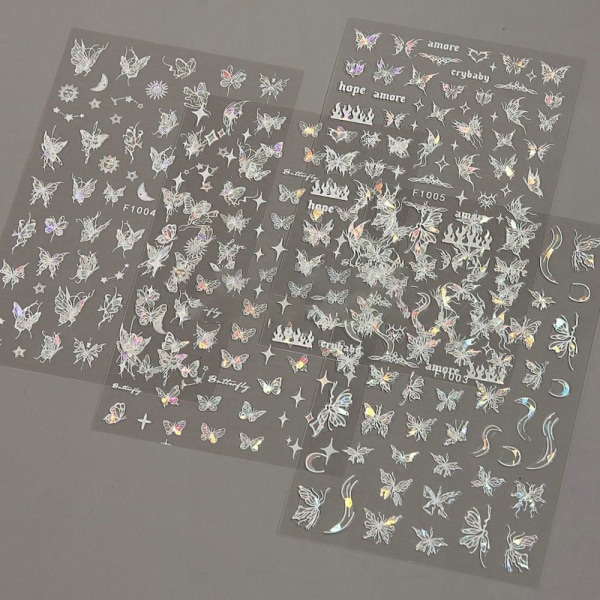 Butterfly Laser Nail Stickers Nail Art Decal F1003-BALCK F1003-Balck