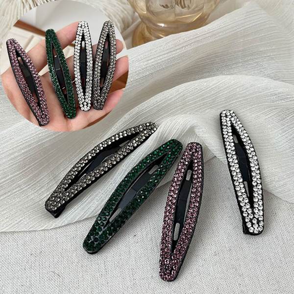 6 STK Rhinestone Hair Clip BB Hair Claw WHITE white 2de7 white