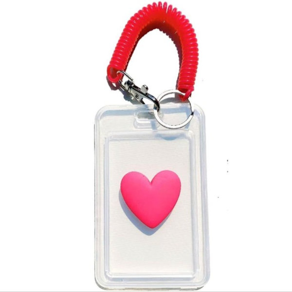 Med nyckelring Transparent Card Hold Access Card ROSE RED rose red