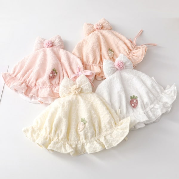 Ruffle Princess Cap Baby Bøttelue HVIT white